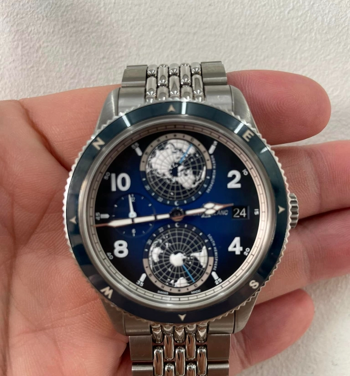 高價收購萬寶龍/各式名錶-Montblanc 萬寶龍1858系列南北半球世界時腕表
